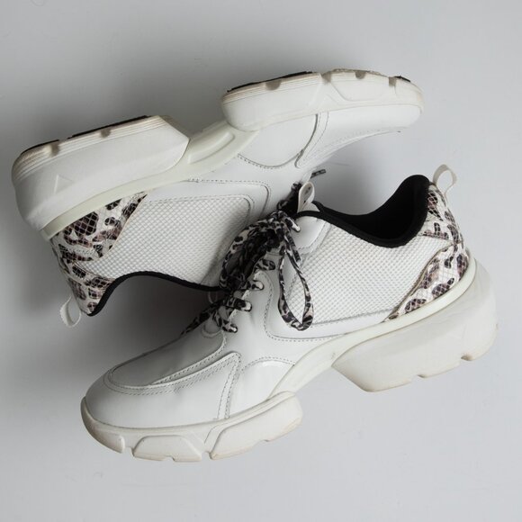 Vionic Aris Trainers Leopard Sneakers Arch Support Tennis Shoes White Size 8 - Picture 2 of 8